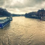 Flooding of the Tiber River Rome Italy