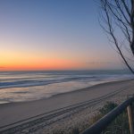 Sunrise along the beach in Gold Coast Australia